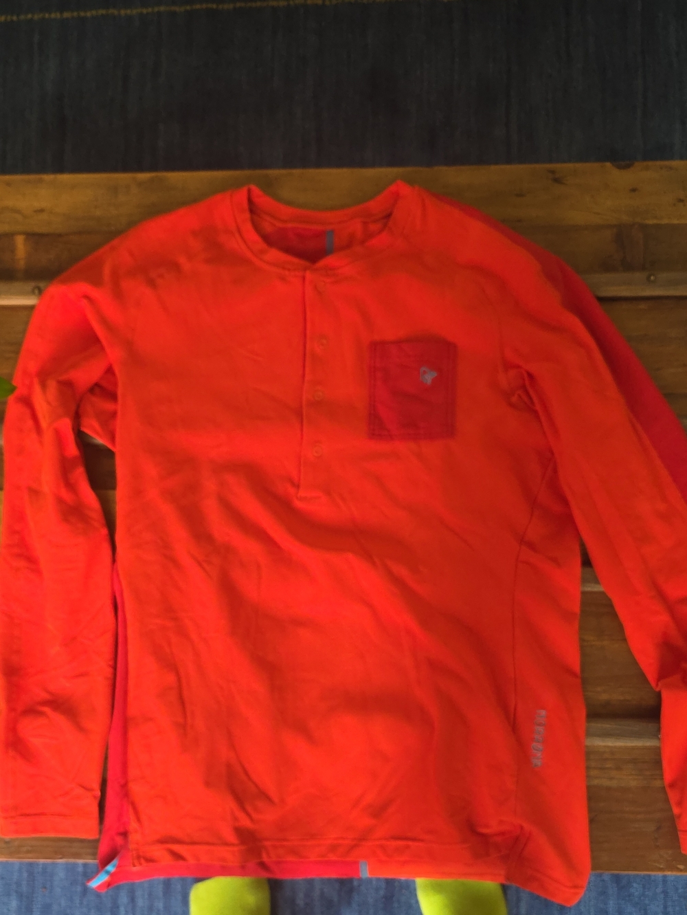 Norrona Men's Long-Sleeve Henley Shirt - Bright Orange